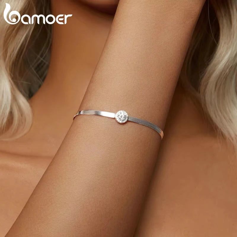 colar prata 925 com moissanite 0.5ct - bamoer