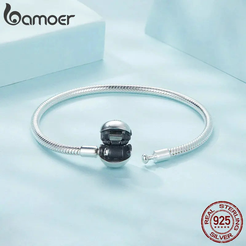 pulseira prata 925 com zircônia amor eterno - bamoer