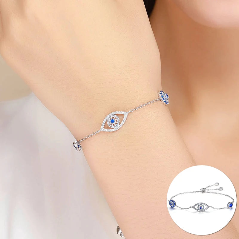 pulseira olho grego em prata 925 - bamoer