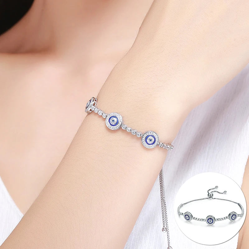 pulseira olho grego em prata 925 - bamoer