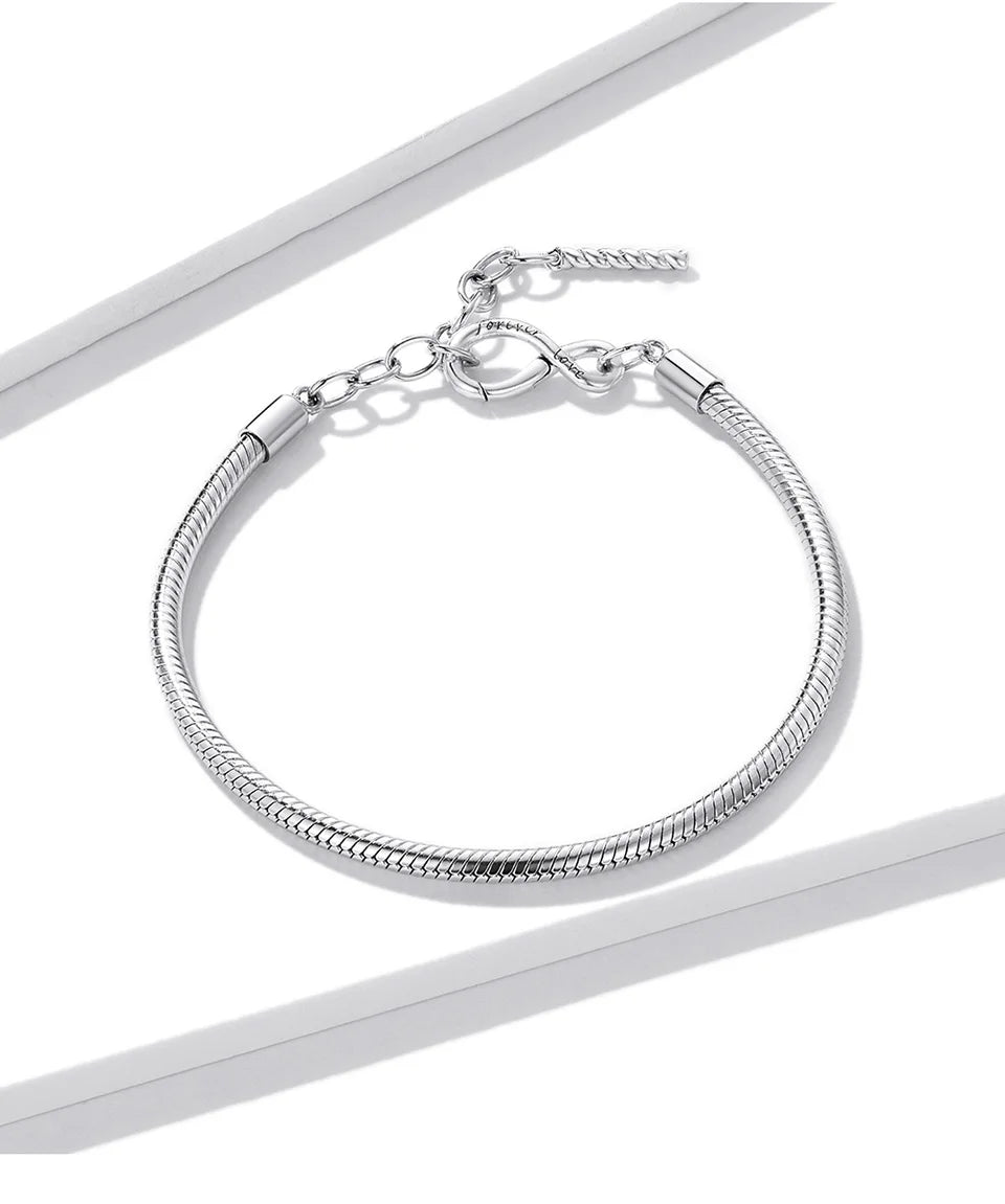 pulseira prata 925 infinito - bamoer
