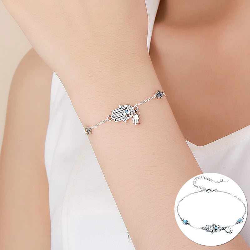 pulseira olho grego em prata 925 - bamoer