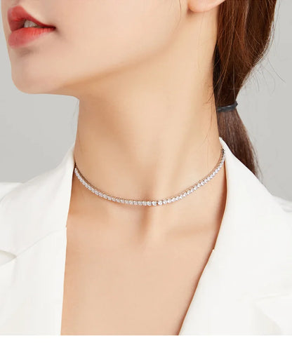 Choker Prata 925 com Zircônia - Bamoer