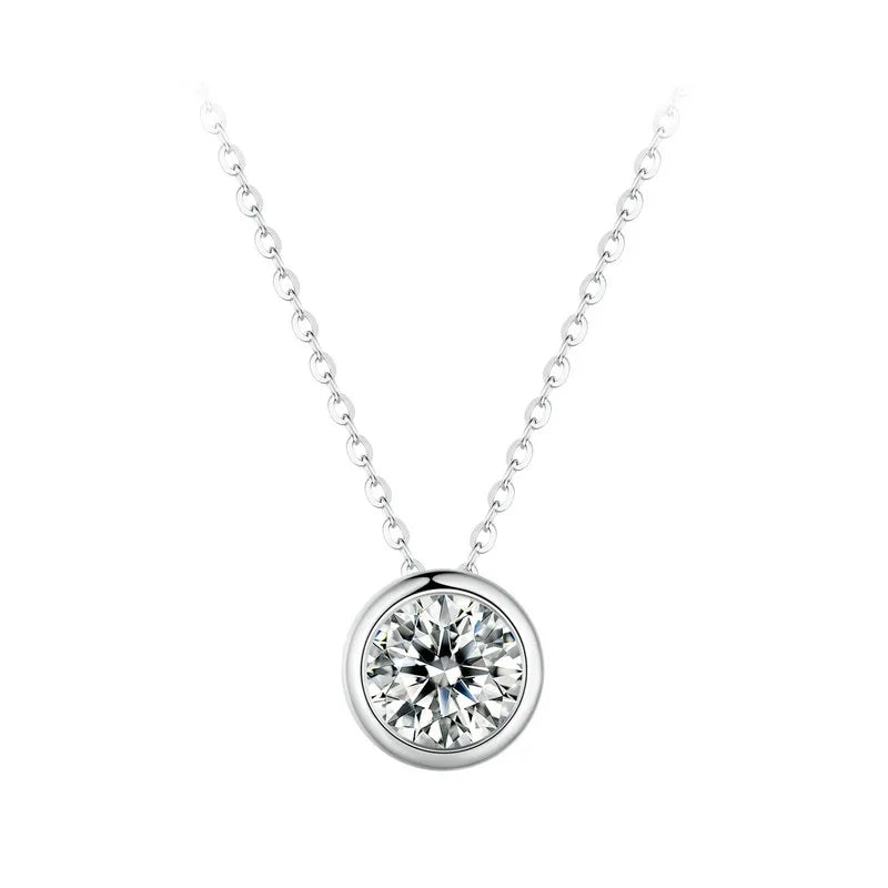 pingente prata 925 banhado a ouro branco moissanite pêra - bamoer