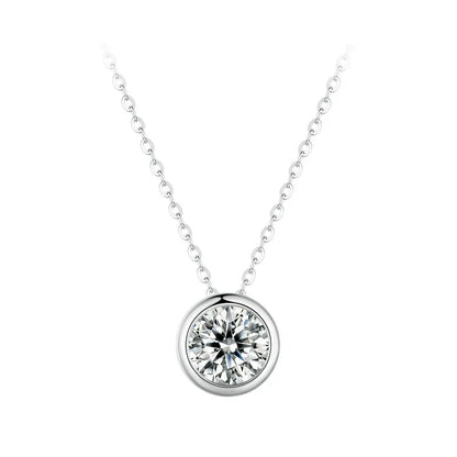 Pingente Prata 925 Banhado a Ouro Branco Moissanite Pêra - Bamoer