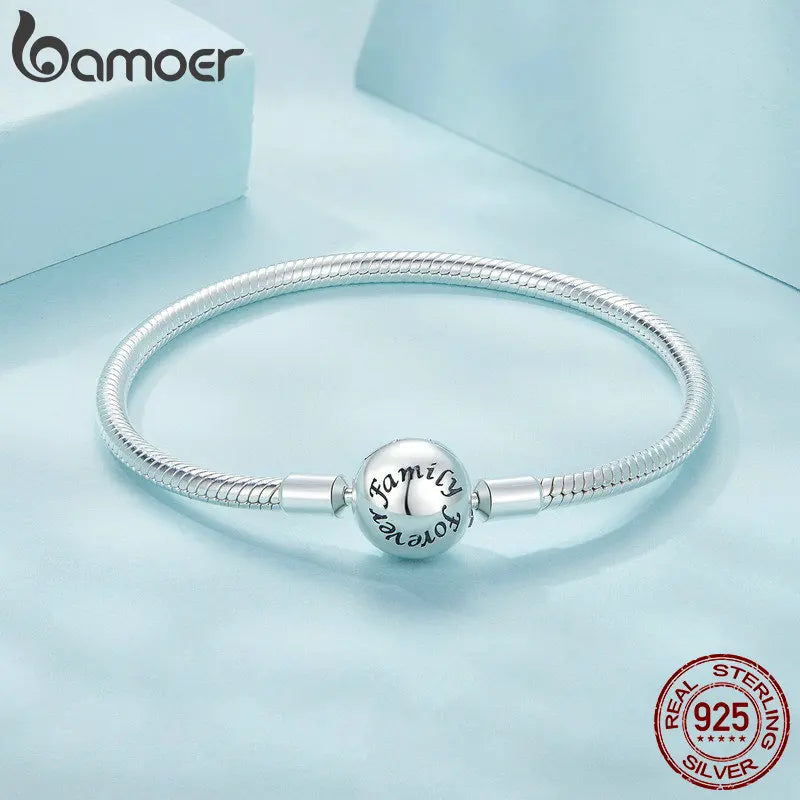 pulseira prata 925 com zircônia amor eterno - bamoer
