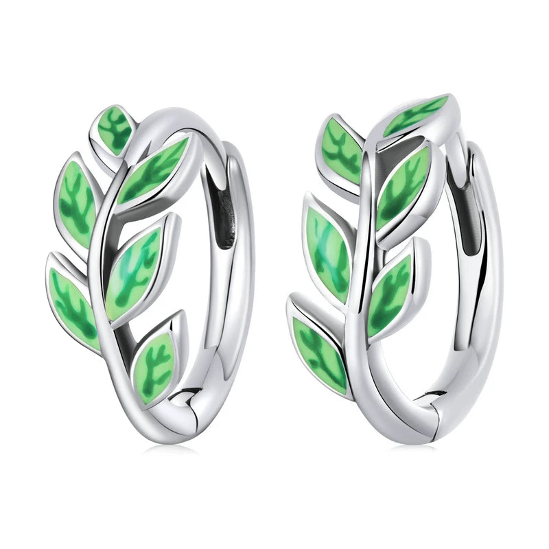 brincos bambu folhados em prata 925 - bamoer