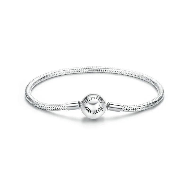 pulseira prata 925 com zircônia amor eterno - bamoer