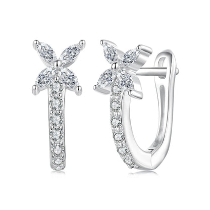 Brinco Prata 925 Argola Huggies com Zircônia Cravejada - Bamoer