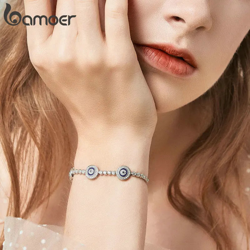 pulseira olho grego em prata 925 - bamoer