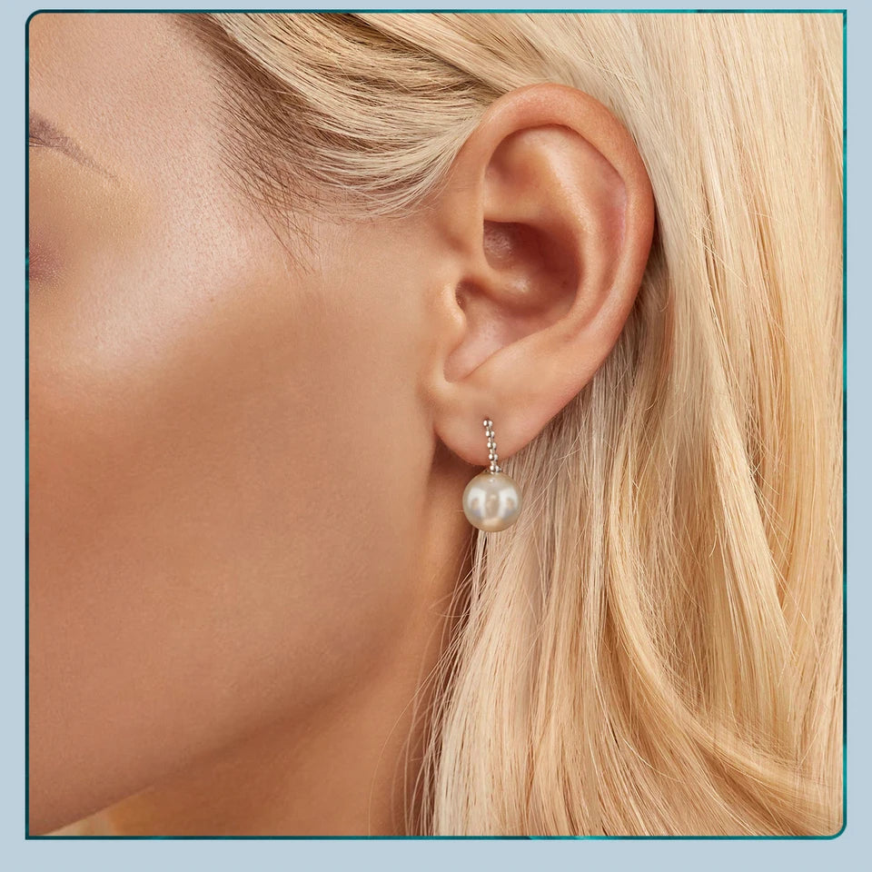 brinco prata 925 pérola - bamoer