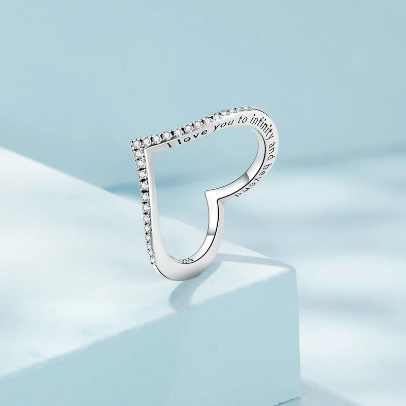 anel de prata 925 wishbone - bamoer