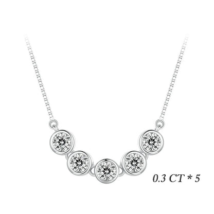 Colar Prata 925 Solitário em Moissanite - Bamoer