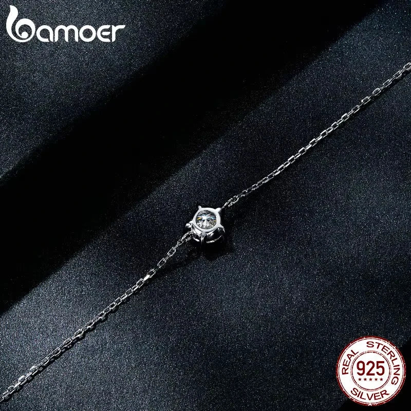 pulseira de moissanite 1ct em prata 925 - bamoer