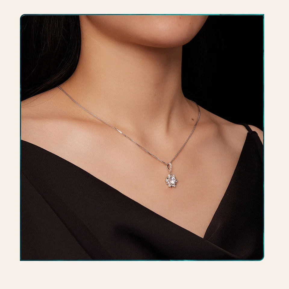 colar prata 925 com pingente estrela em moissanite - bamoer