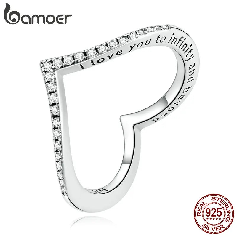anel de prata 925 wishbone - bamoer