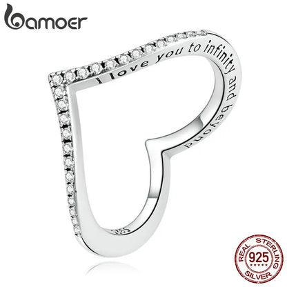 Anel de Prata 925 Wishbone - Bamoer
