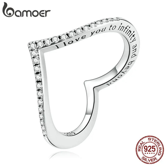 Anel de Prata 925 Wishbone - Bamoer