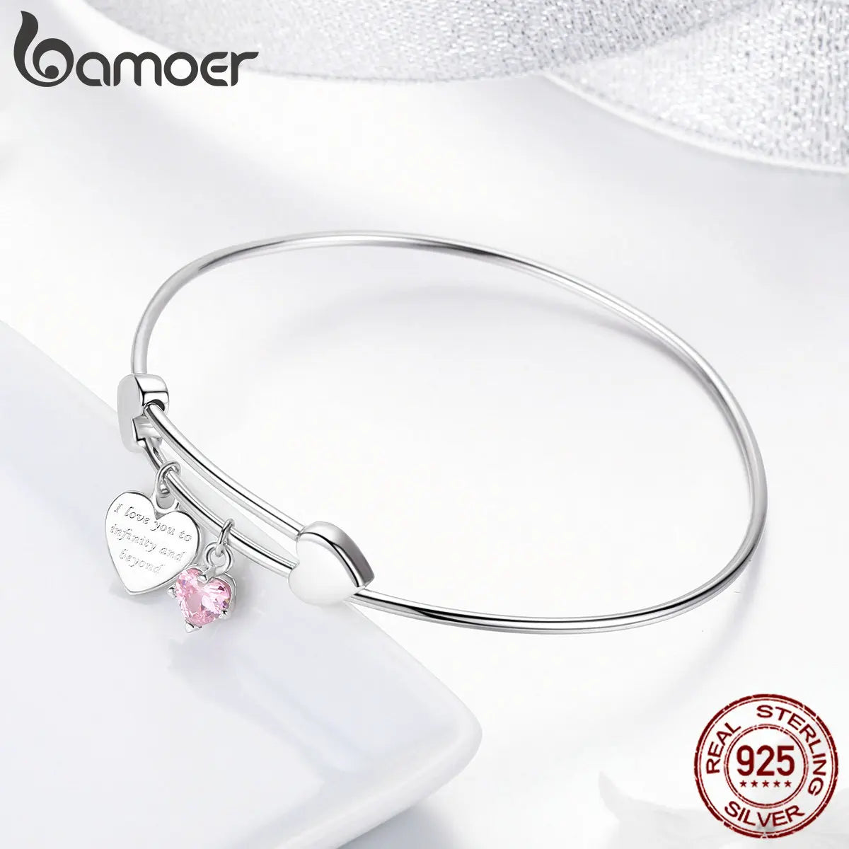 pulseira prata 925 modelo bangle - bamoer