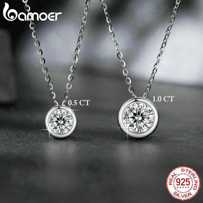 Colar Prata 925 Solitário em Moissanite - Bamoer