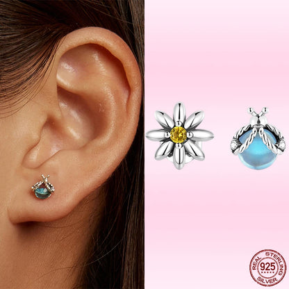 Brincos de Prata 925 com Zircônia - Bamoer