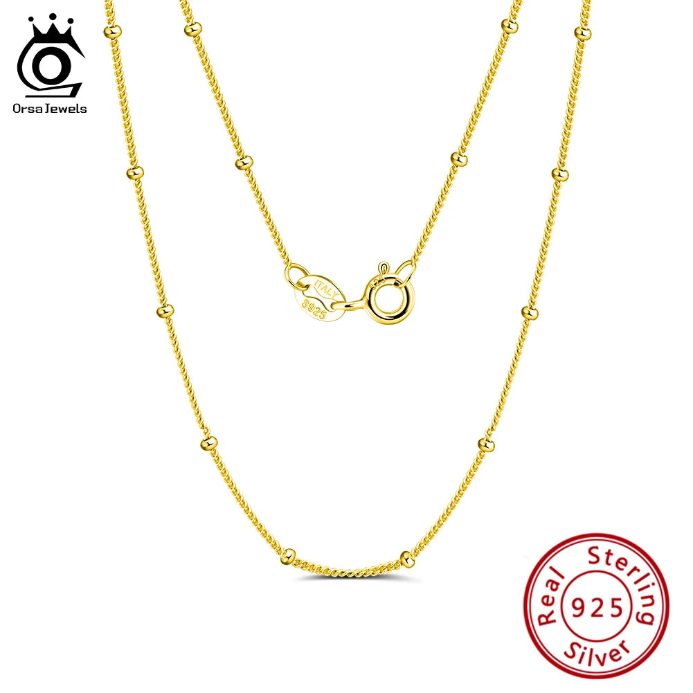 colar prata 925 satélite com banho - orsa jewels