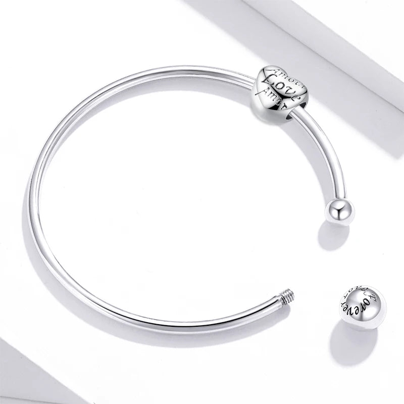 pulseira prata 925 para berloque - bamoer