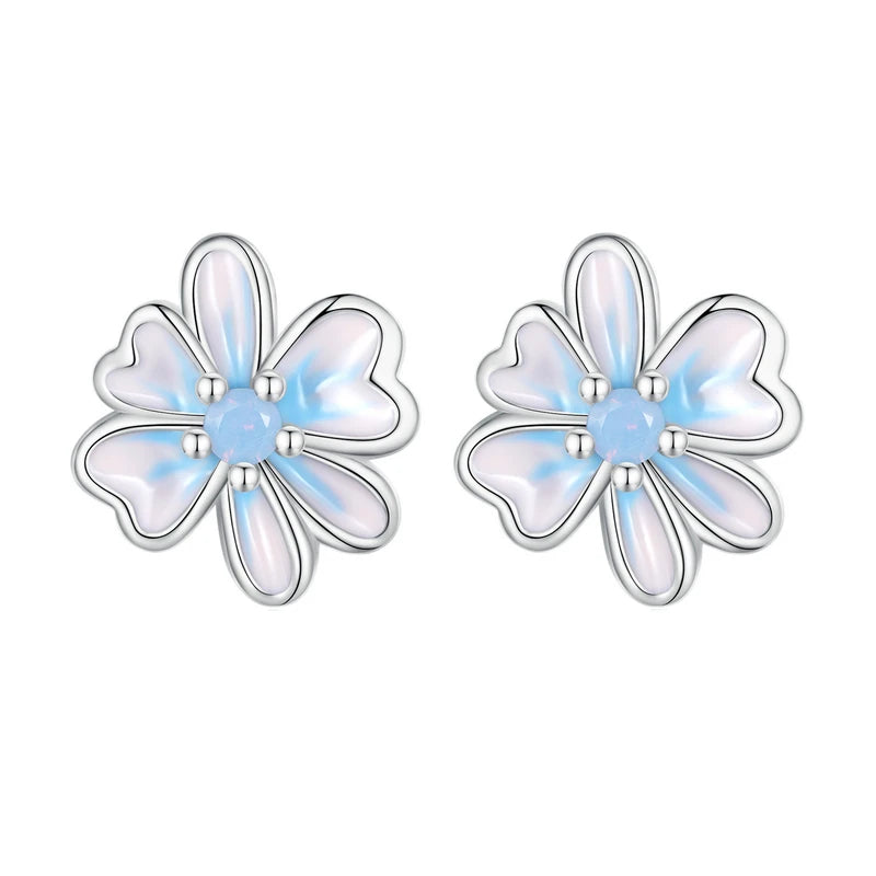 brincos de prata 925 com zircônia - bamoer