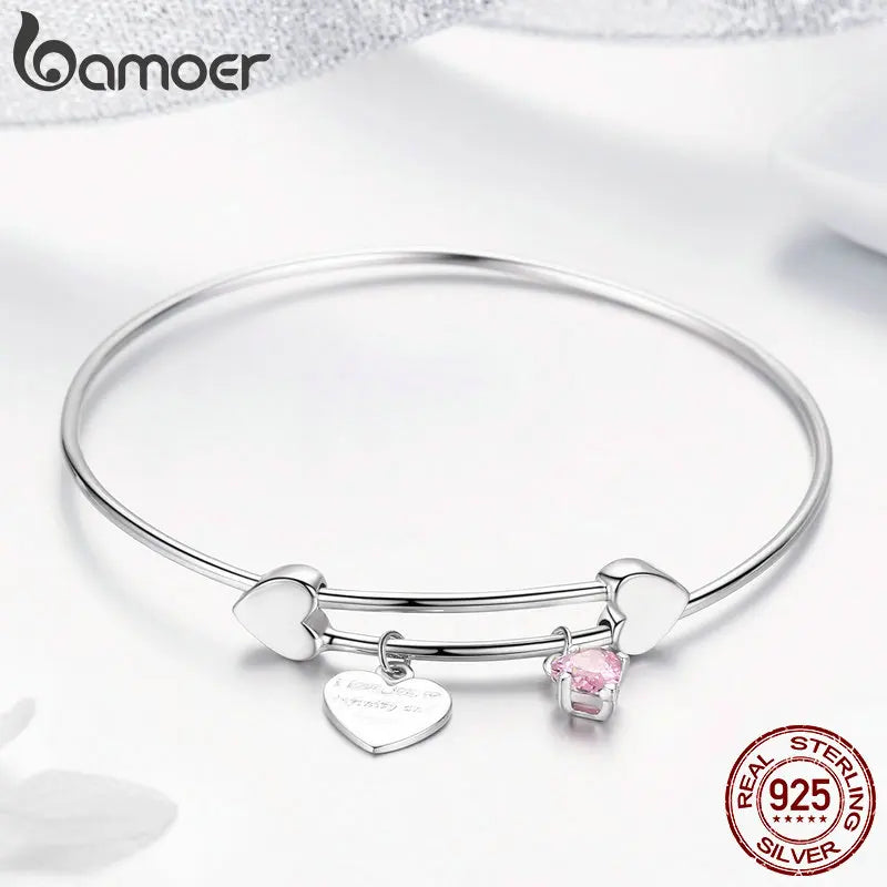 pulseira prata 925 modelo bangle - bamoer