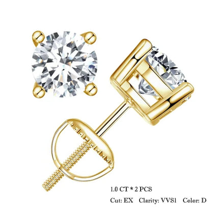 Brinco de Moissanite Solitário - Bamoer