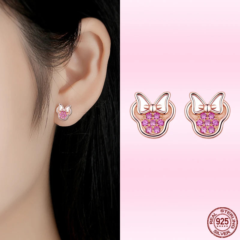 brincos de prata 925 com zircônia - bamoer