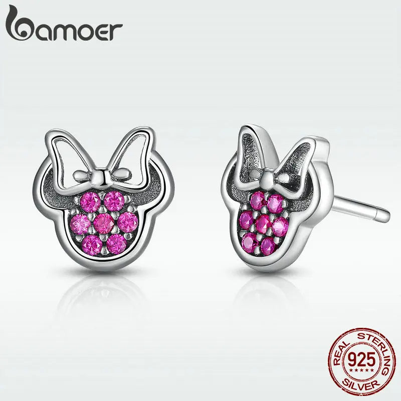 brincos de prata 925 com zircônia - bamoer