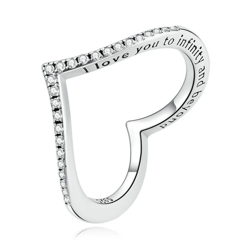 anel de prata 925 wishbone - bamoer