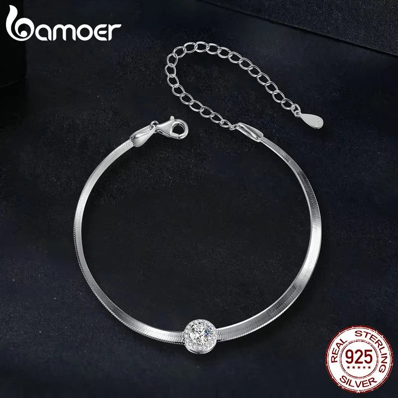 colar prata 925 com moissanite 0.5ct - bamoer
