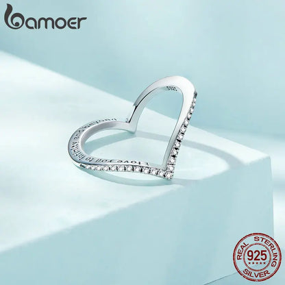 Anel de Prata 925 Wishbone - Bamoer