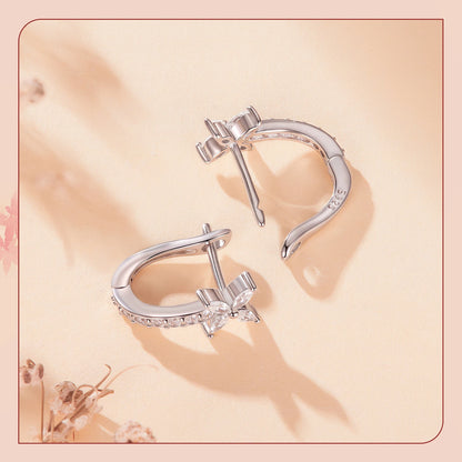 Brinco Prata 925 Argola Huggies com Zircônia Cravejada - Bamoer