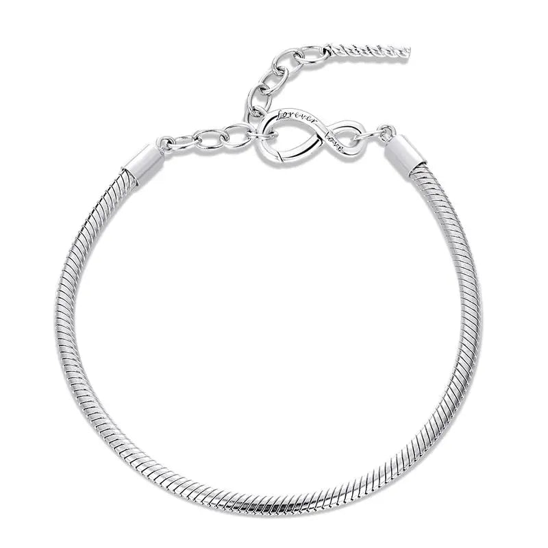 pulseira prata 925 infinito - bamoer