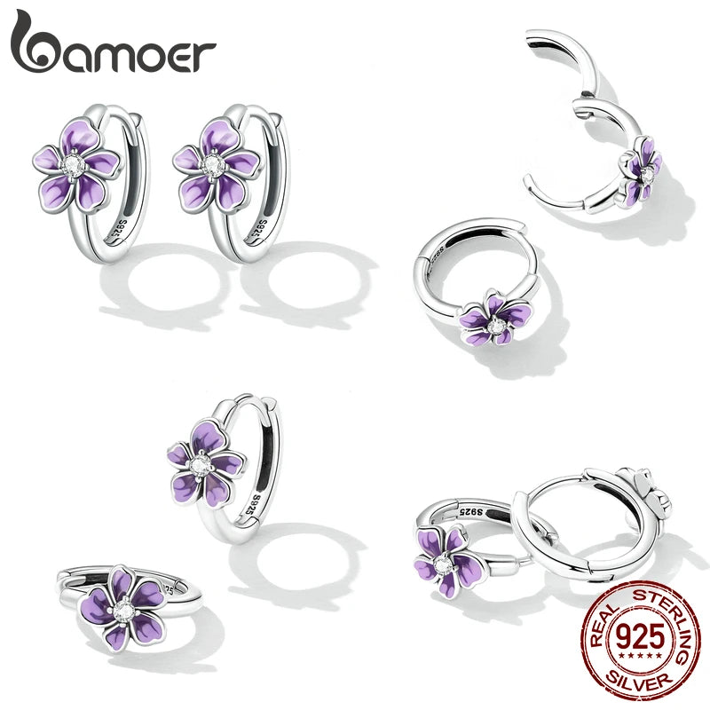 brincos bambu folhados em prata 925 - bamoer