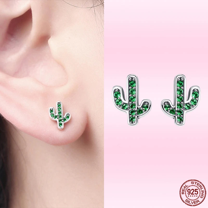 brincos de prata 925 com zircônia - bamoer