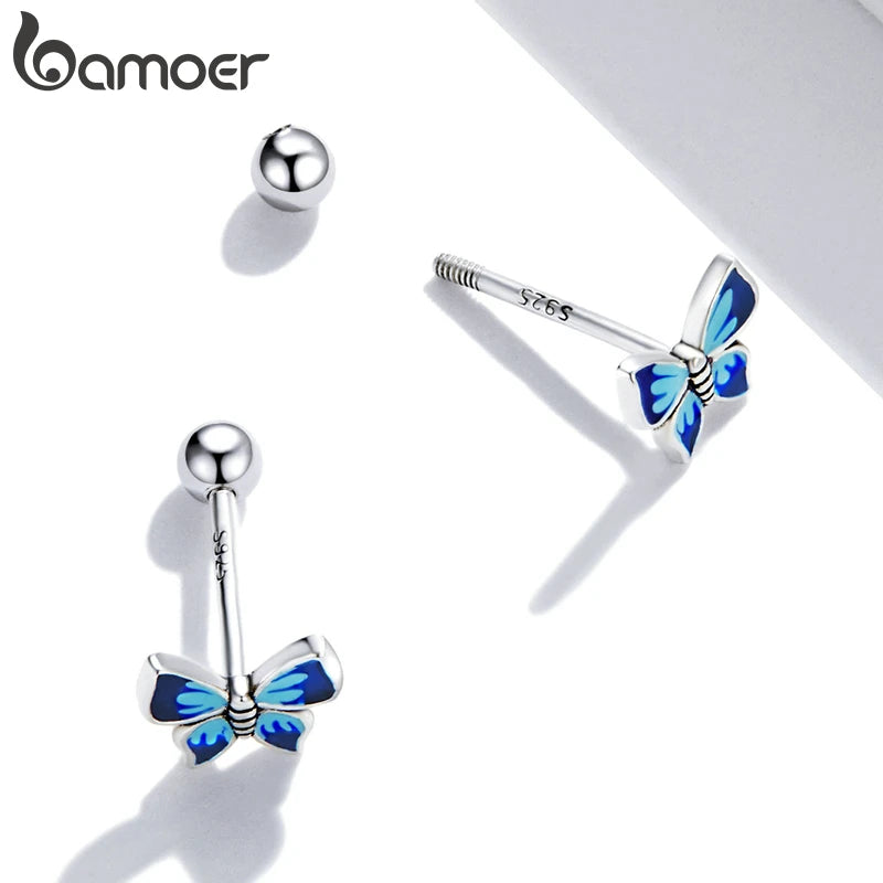 brincos de prata 925 com zircônia - bamoer