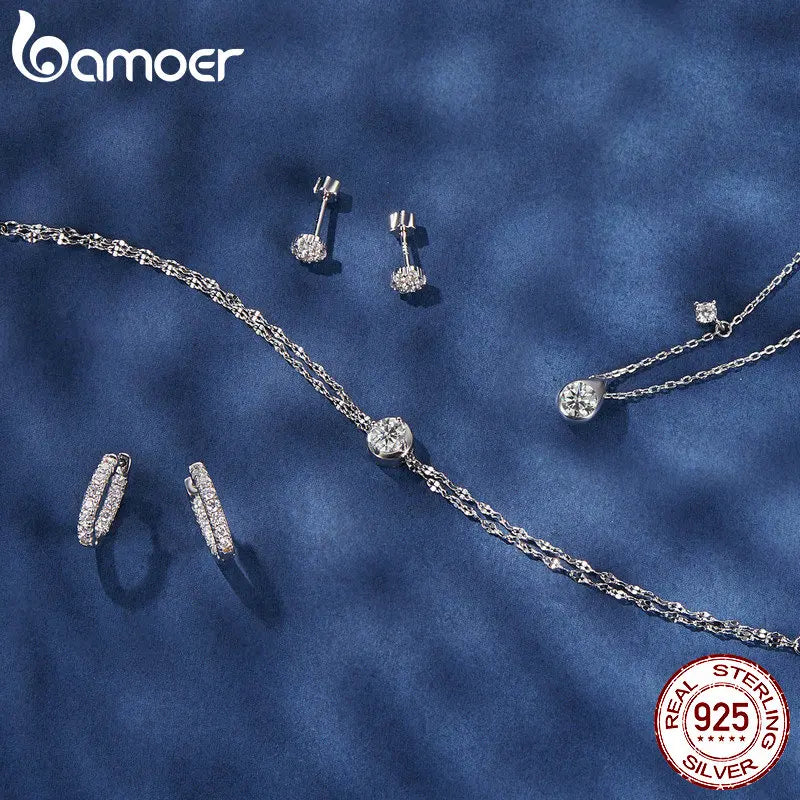 pingente prata 925 banhado a ouro branco moissanite pêra - bamoer