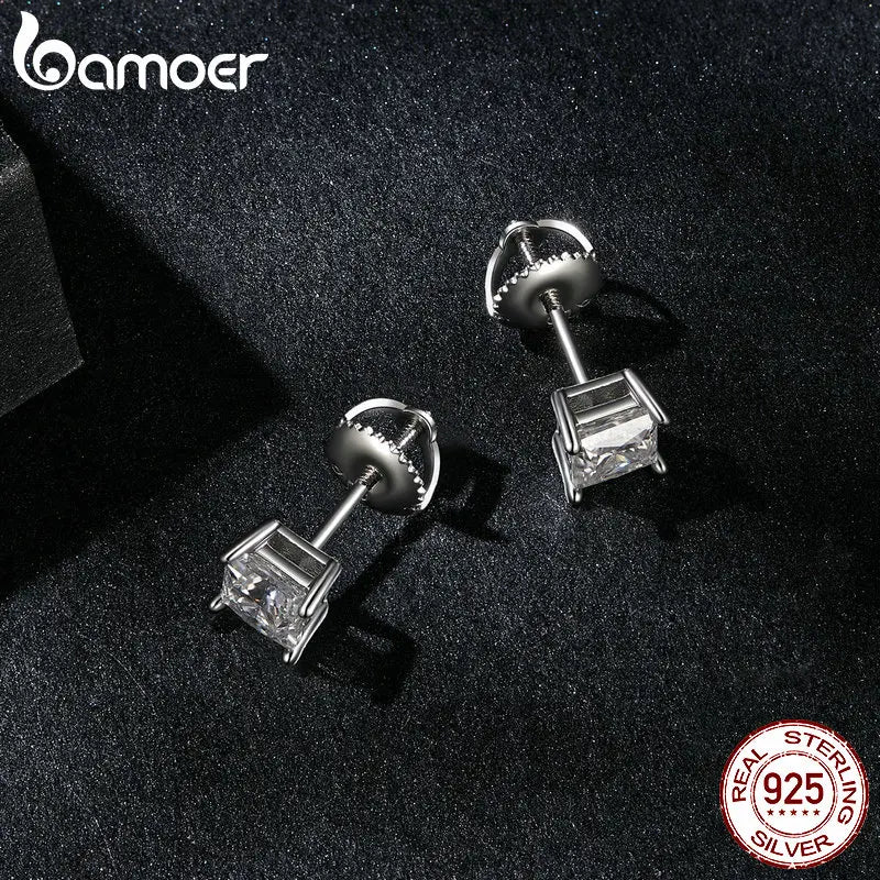 brinco de moissanite solitário - bamoer