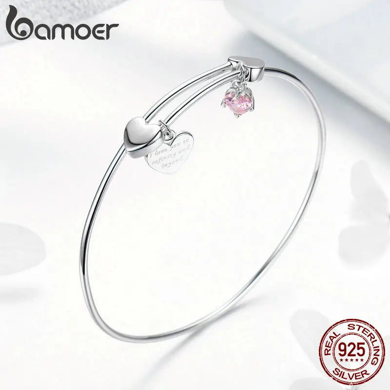 pulseira prata 925 modelo bangle - bamoer