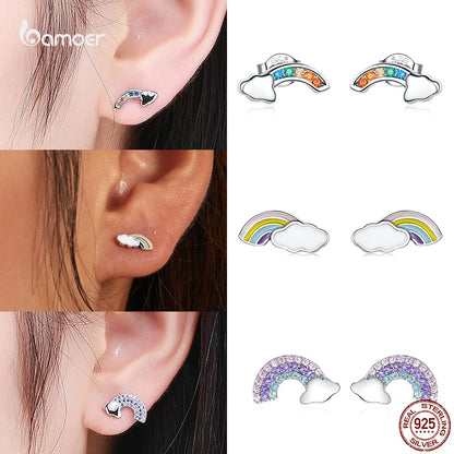 Brincos de Prata 925 com Zircônia - Bamoer