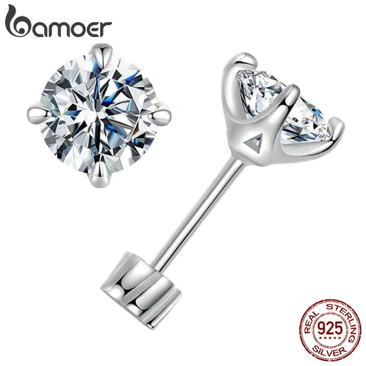 Brincos Prata 925 Moissanite Solitários  - Bamoer