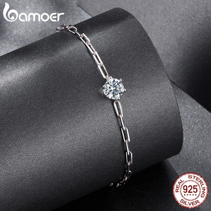 Pulseira Prata 925 em Moissanite - Bamoer