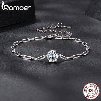 Pulseira Prata 925 em Moissanite - Bamoer
