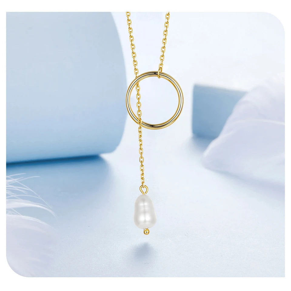 colar prata 925 banhada ouro com pingente de pérola