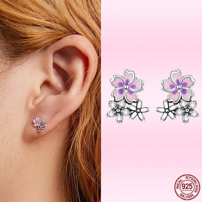 Brincos de Prata 925 com Zircônia - Bamoer