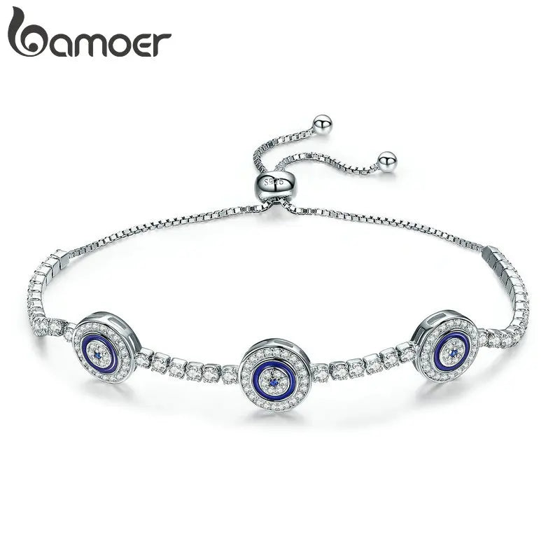 pulseira olho grego em prata 925 - bamoer